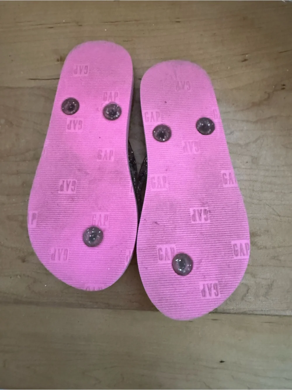 GAP Pink White Daisy Print Kids Flip Flops